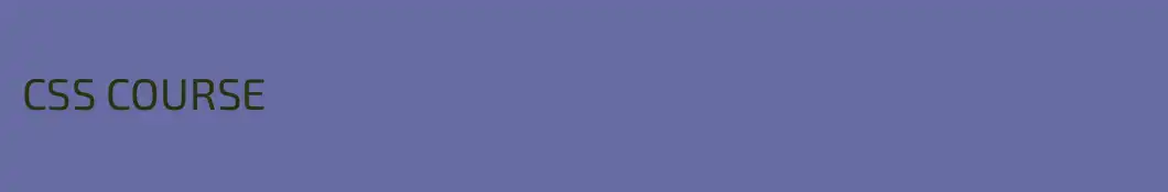 CSS COURSE 
